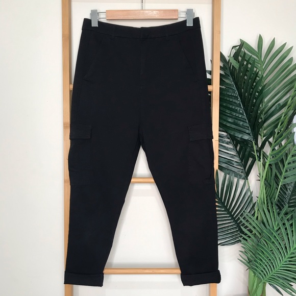 Decjuba Pants & Jumpsuits Decjuba Black Jessie Twill Drop Crotch